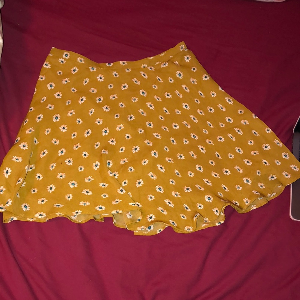 Mustard Yellow Floral Skirt